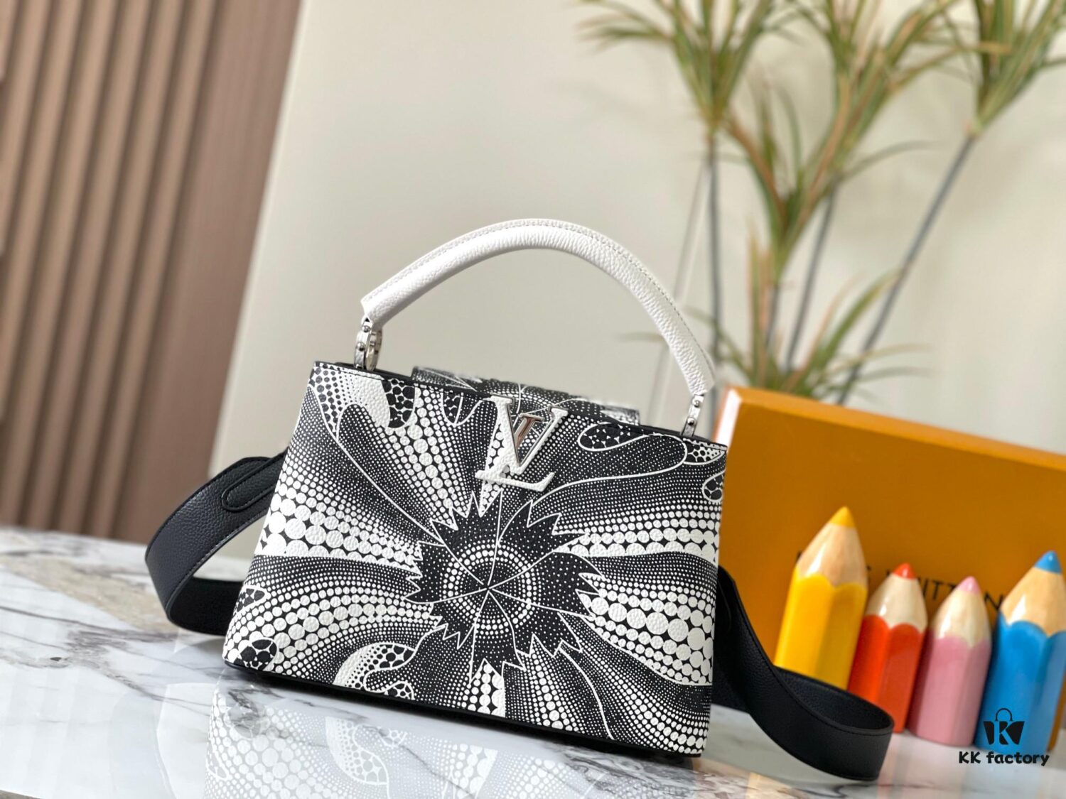 69306d9f6e68136f4d9a54fa Upgraded M21705 Louis Vuitton x Yayoi Kusama Collaboration Capucines MM Handbag