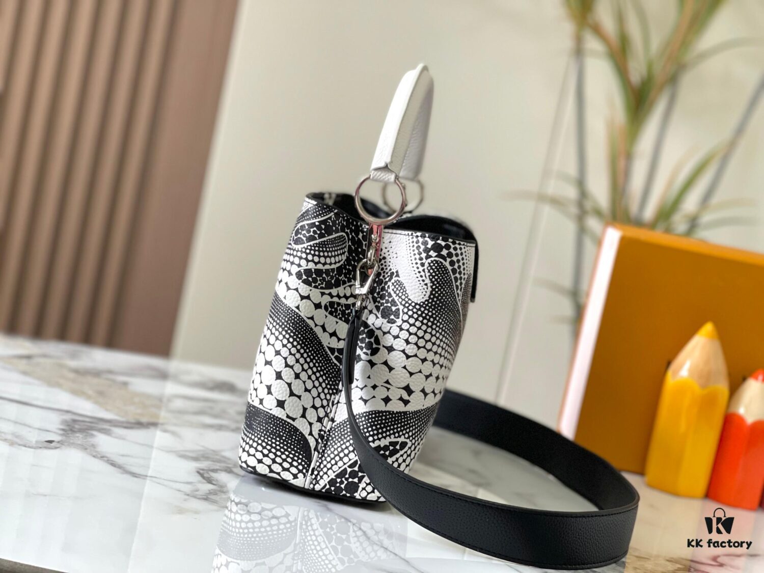 69306da06e68136f4d9a54fc Upgraded M21705 Louis Vuitton x Yayoi Kusama Collaboration Capucines MM Handbag