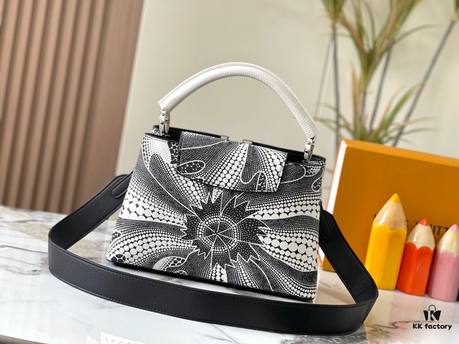 69306da16e68136f4d9a54fe Upgraded M21705 Louis Vuitton x Yayoi Kusama Collaboration Capucines MM Handbag
