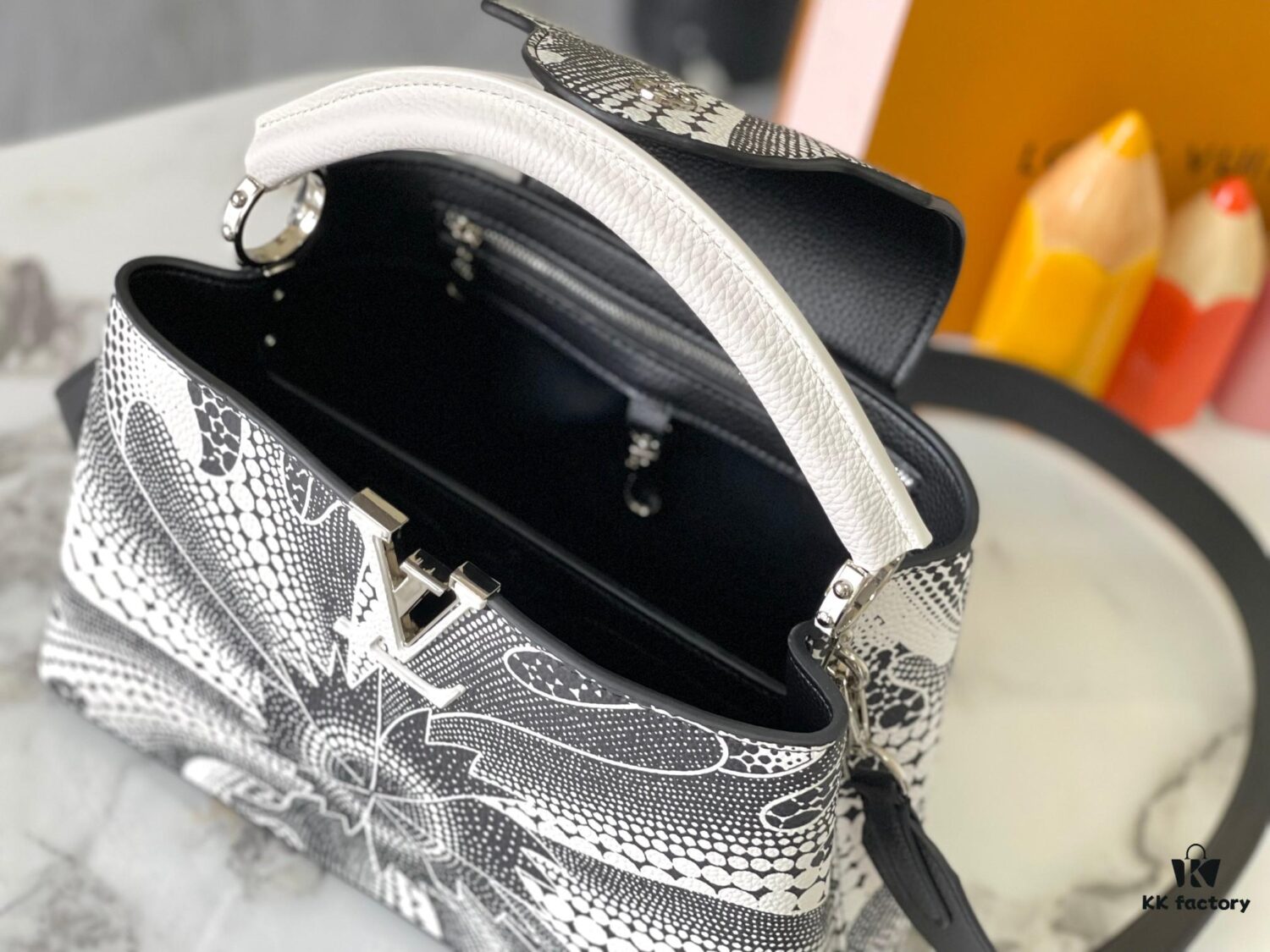 69306da66e68136f4d9a5503 Upgraded M21705 Louis Vuitton x Yayoi Kusama Collaboration Capucines MM Handbag
