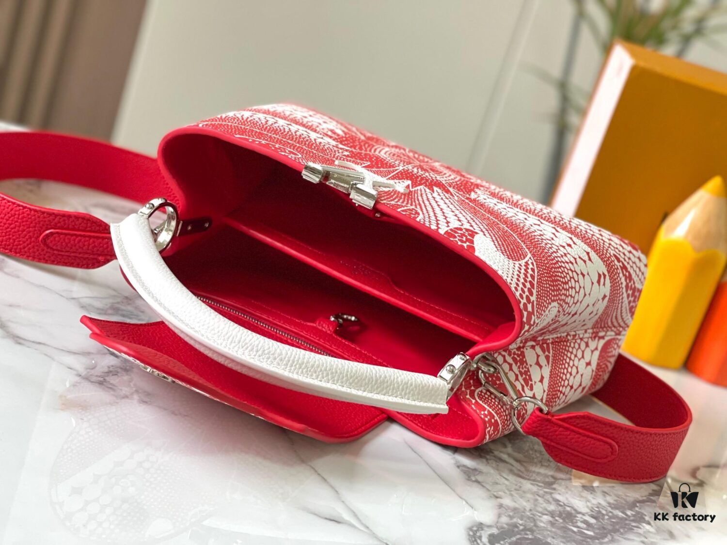69306db16e68136f4d9a5513 Upgraded M21705 Louis Vuitton x Yayoi Kusama Collaboration Capucines MM Handbag
