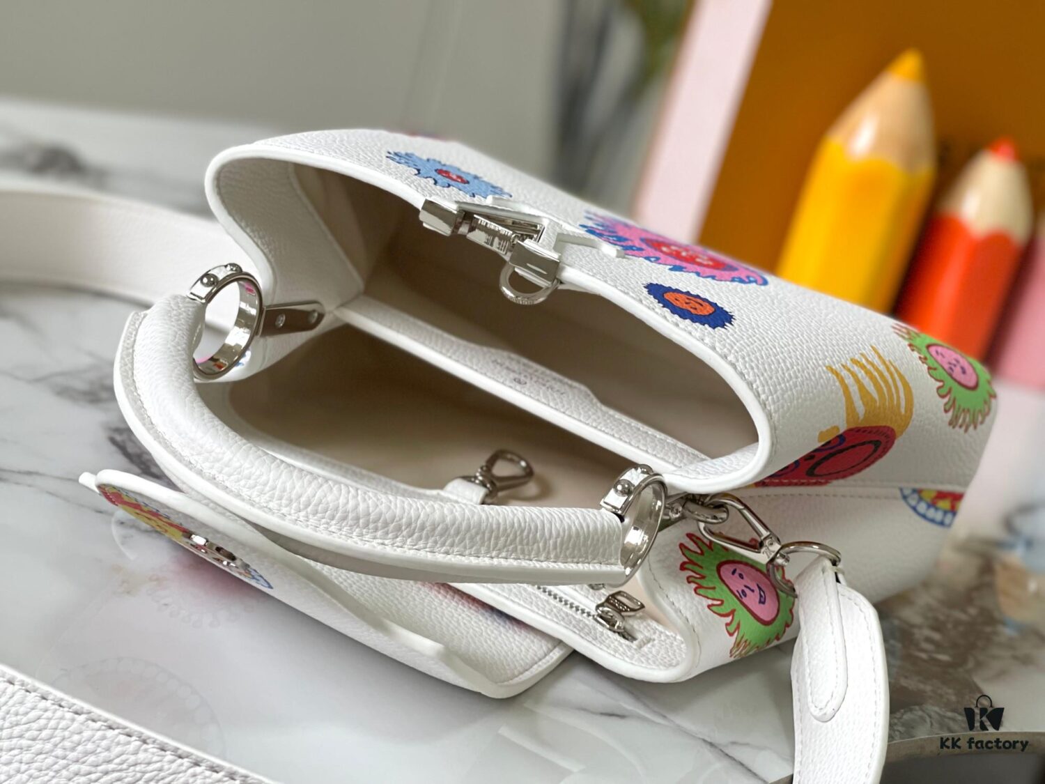 69306db56e68136f4d9a5518 Upgraded M21725 Louis Vuitton x Yayoi Kusama New Collaboration Series LV x YK Capucines PM Handbag