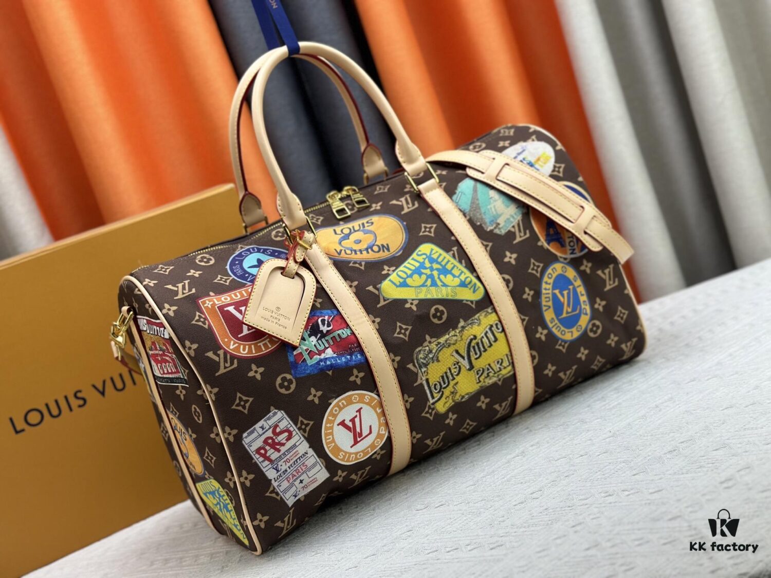 69306dd16e68136f4d9a554e M14736 Keepall Bandouliere 45 Travel Bag in Monogram Dune Fabric
