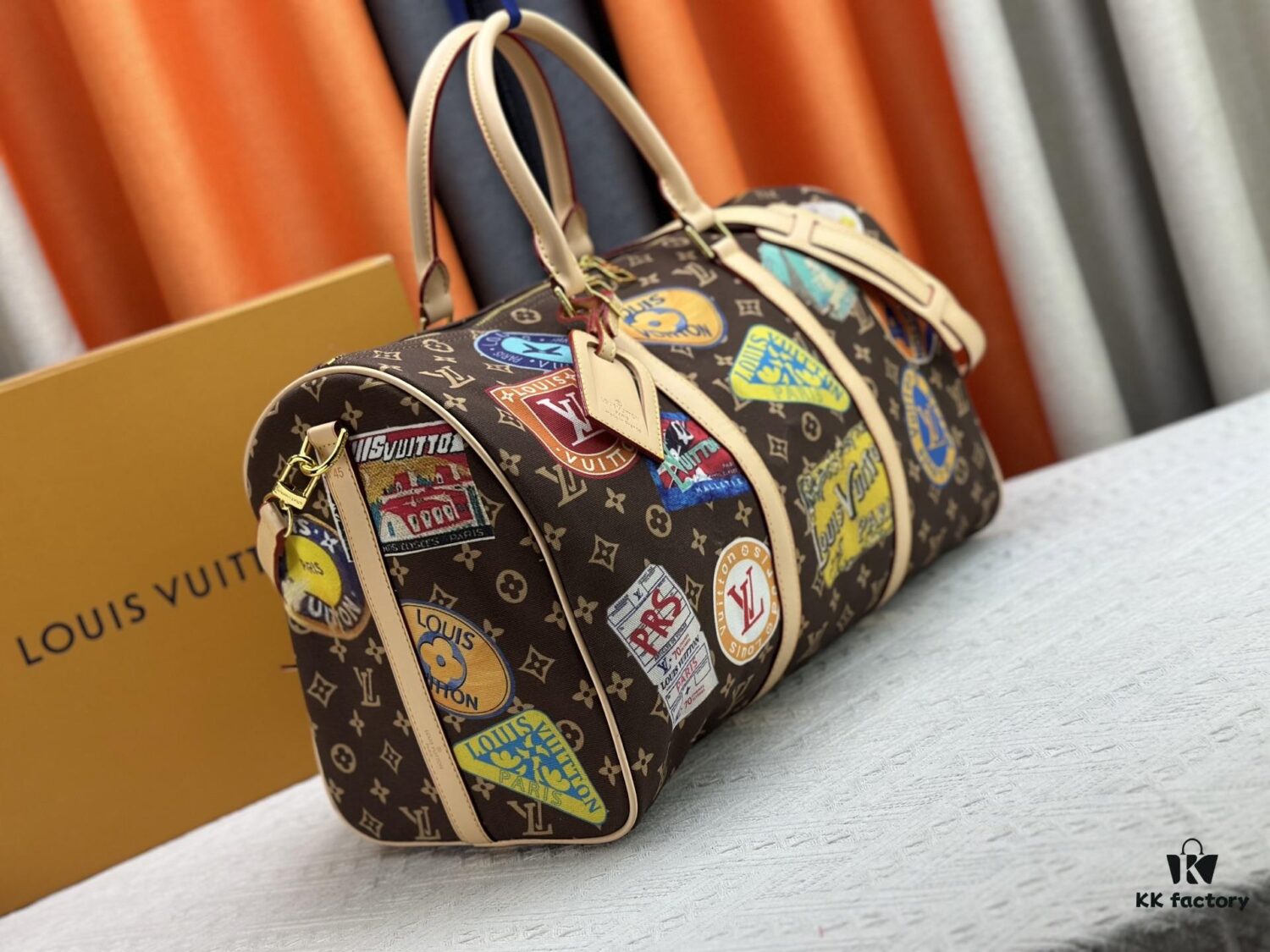 69306dd26e68136f4d9a554f M14736 Keepall Bandouliere 45 Travel Bag in Monogram Dune Fabric