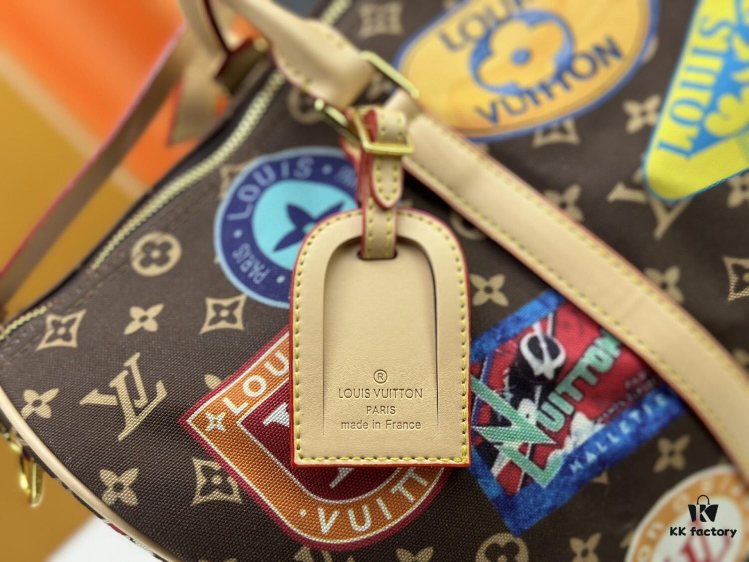 69306dd46e68136f4d9a5552 M14736 Keepall Bandouliere 45 Travel Bag in Monogram Dune Fabric