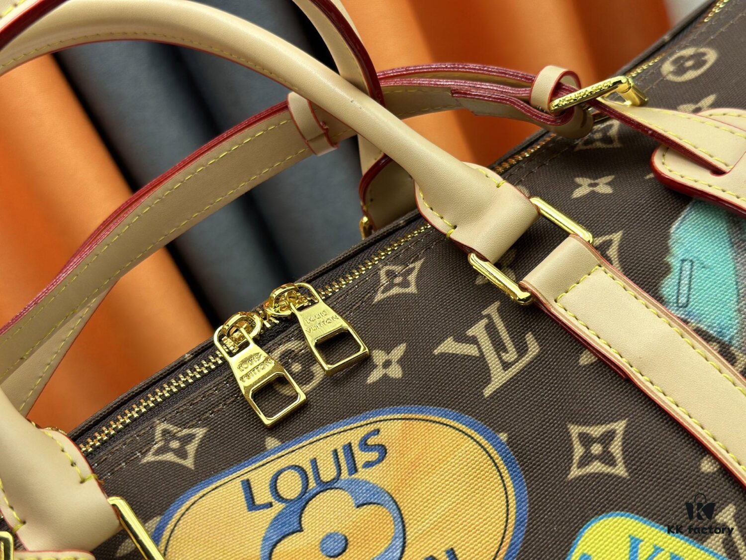 69306dd46e68136f4d9a5553 M14736 Keepall Bandouliere 45 Travel Bag in Monogram Dune Fabric
