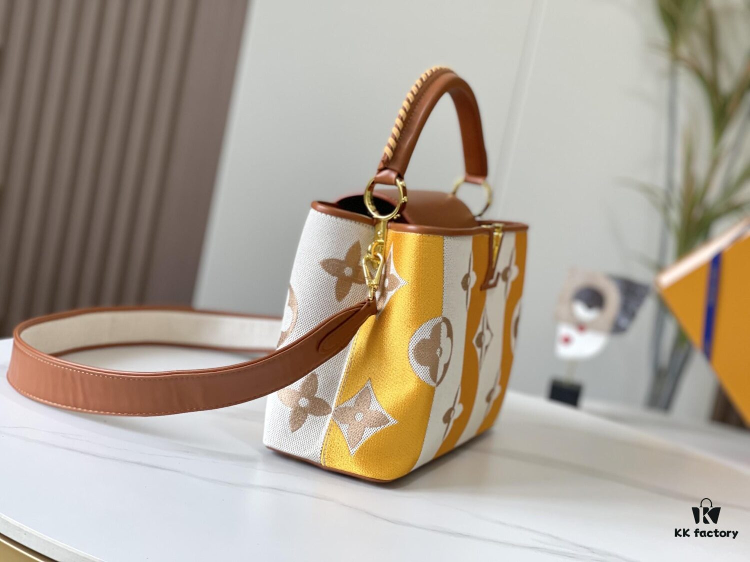 69306e296e68136f4d9a55b3 Upgraded Authentic M57361 Embroidered Orange-Brown Gold Buckle Medium Size
