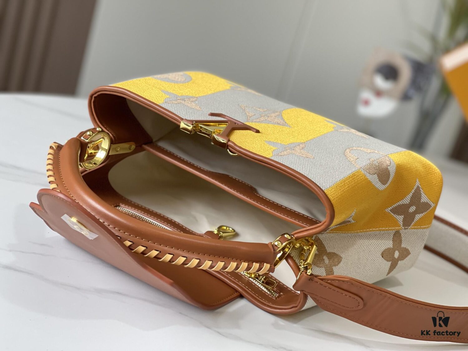 69306e2e6e68136f4d9a55bc Upgraded Authentic M57361 Embroidered Orange-Brown Gold Buckle Medium Size