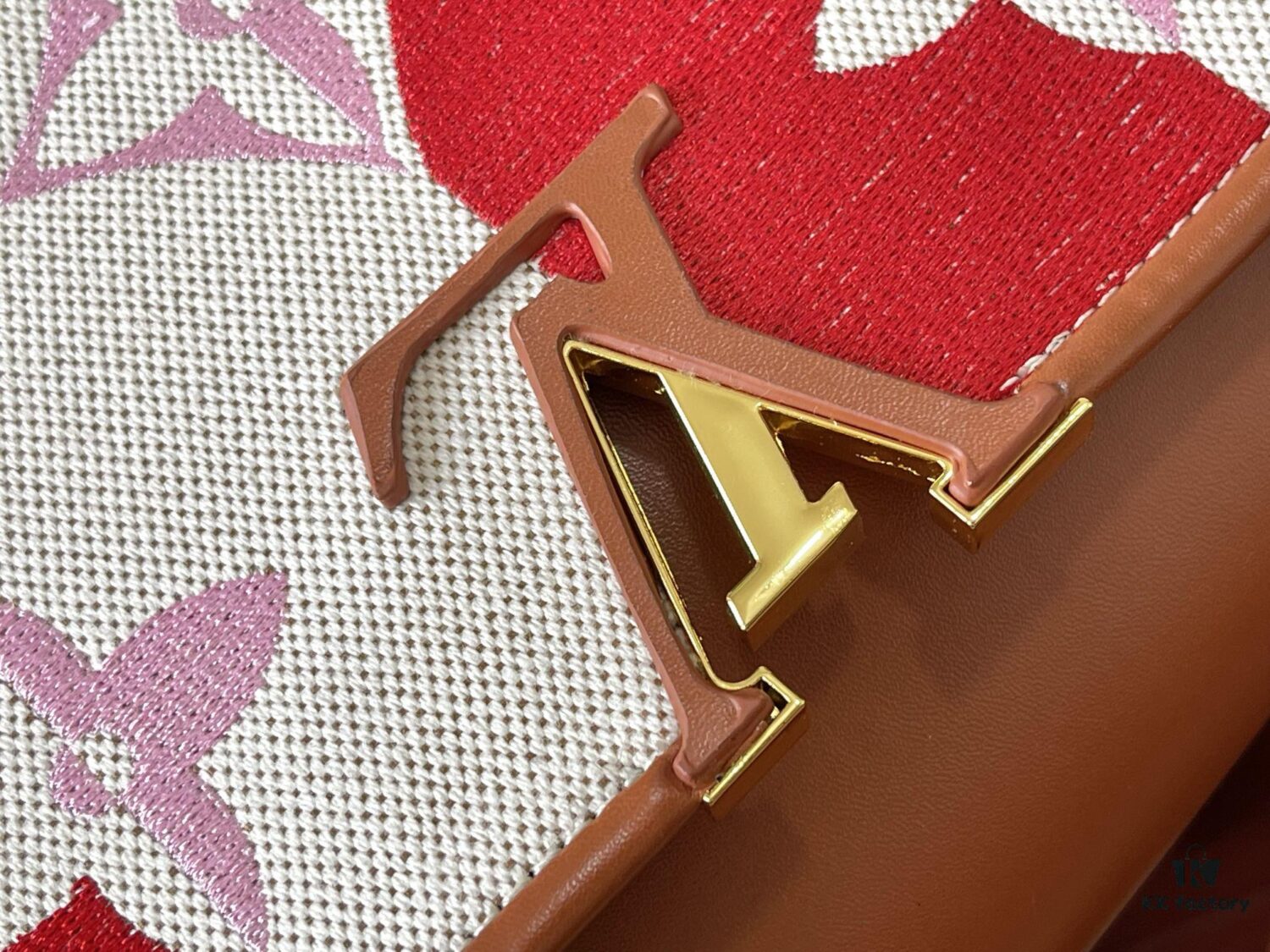 69306e396e68136f4d9a55cf Upgraded Official Version 💋 M57361 Embroidered Pink Brown Gold Buckle Medium Size