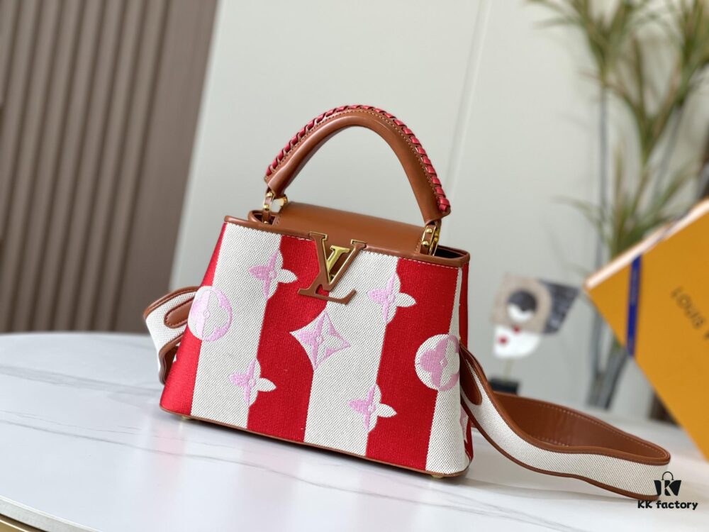 69306e3a6e68136f4d9a55d3 Upgraded Official Version 💋 M57651 Embroidered Pink Brown Gold Buckle Small Size