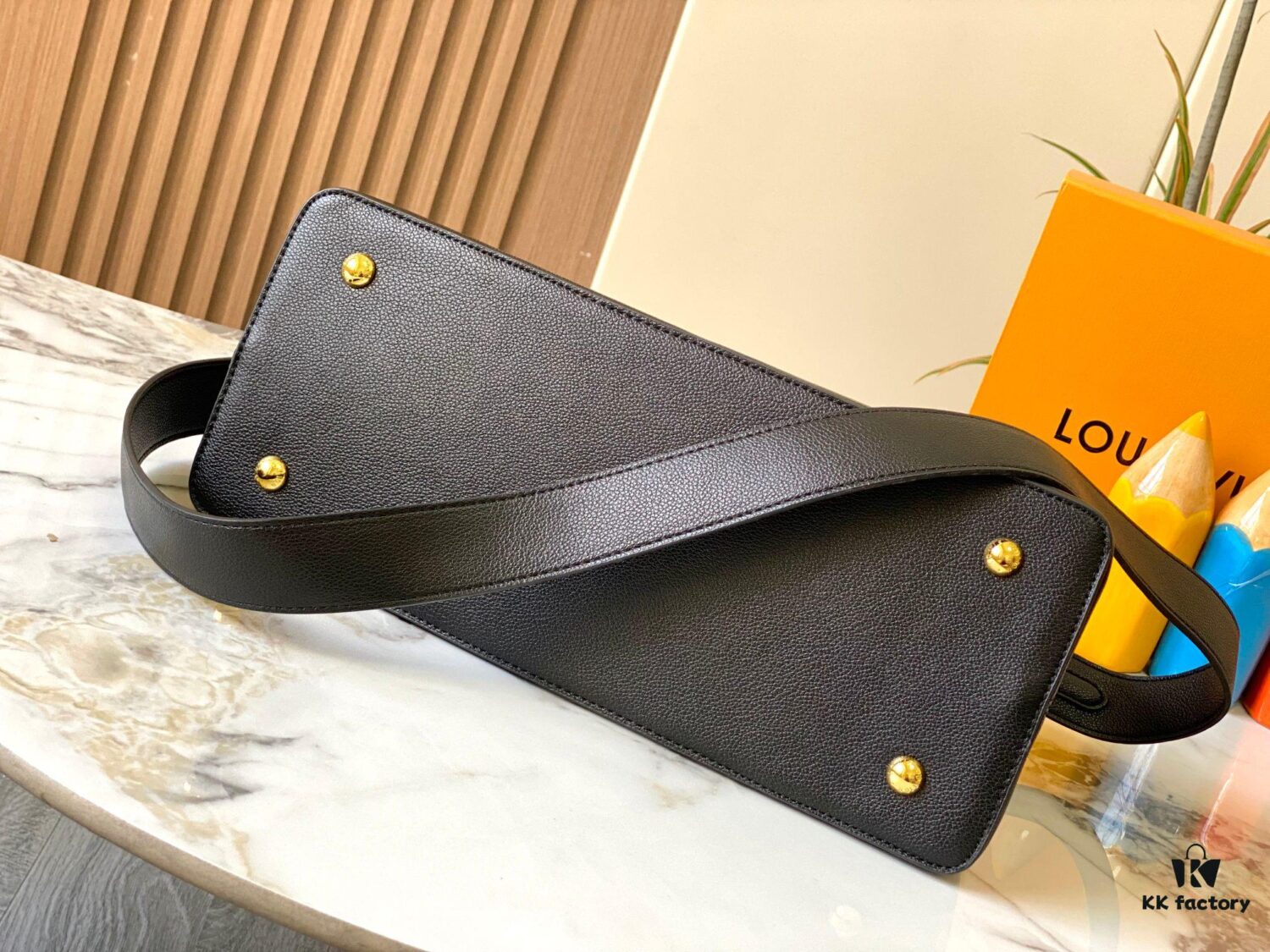 Upgraded M24607 Black Capucines Souple Large Handbag