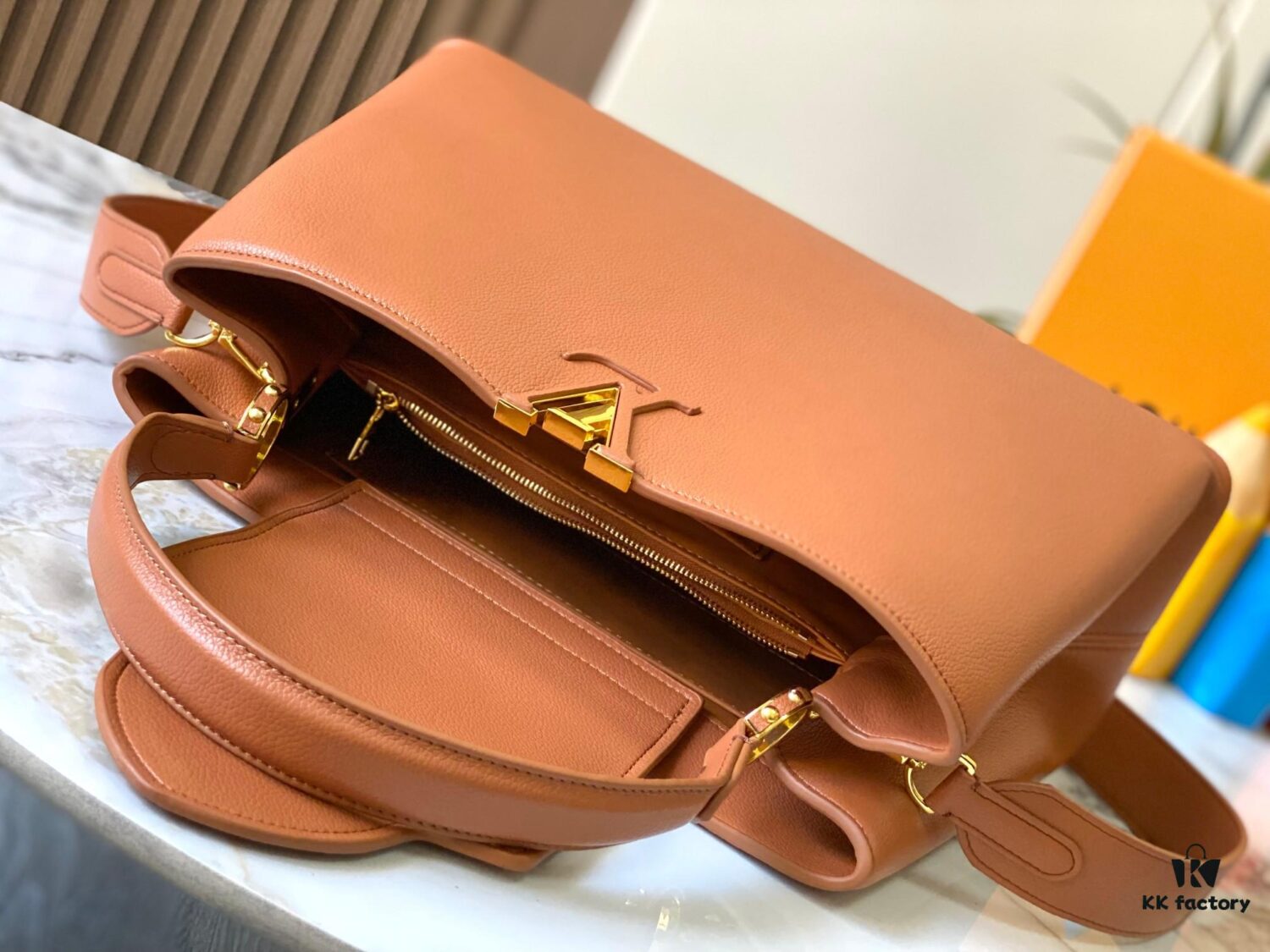 69306ed76e68136f4d9a56b2 Upgraded M24607 Brown Capucines Souple Large Handbag