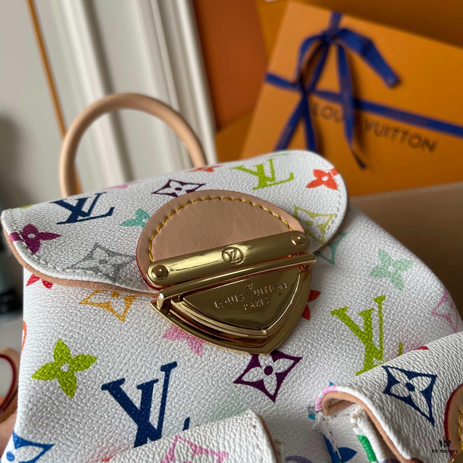 Upgraded Version [Actual Product Photography, Original Background] (Quality Comparison) VENICE Backpack M13081-M46836 White Multicolor (Takashi Murakami)