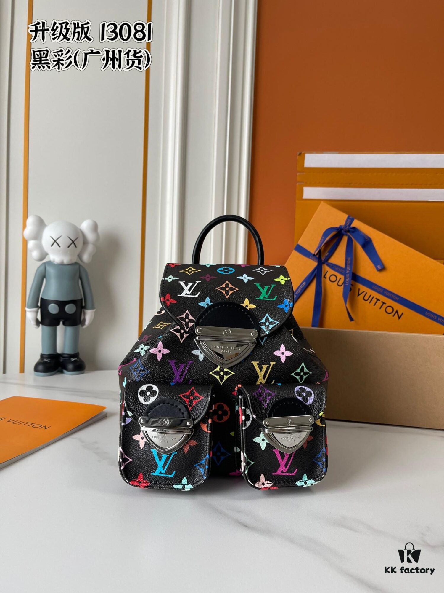 Upgraded Version [Real Photo, Own Background] (Quality Comparison) VENICE Backpack M13081-M46836 White Multicolor (Takashi Murakami)
