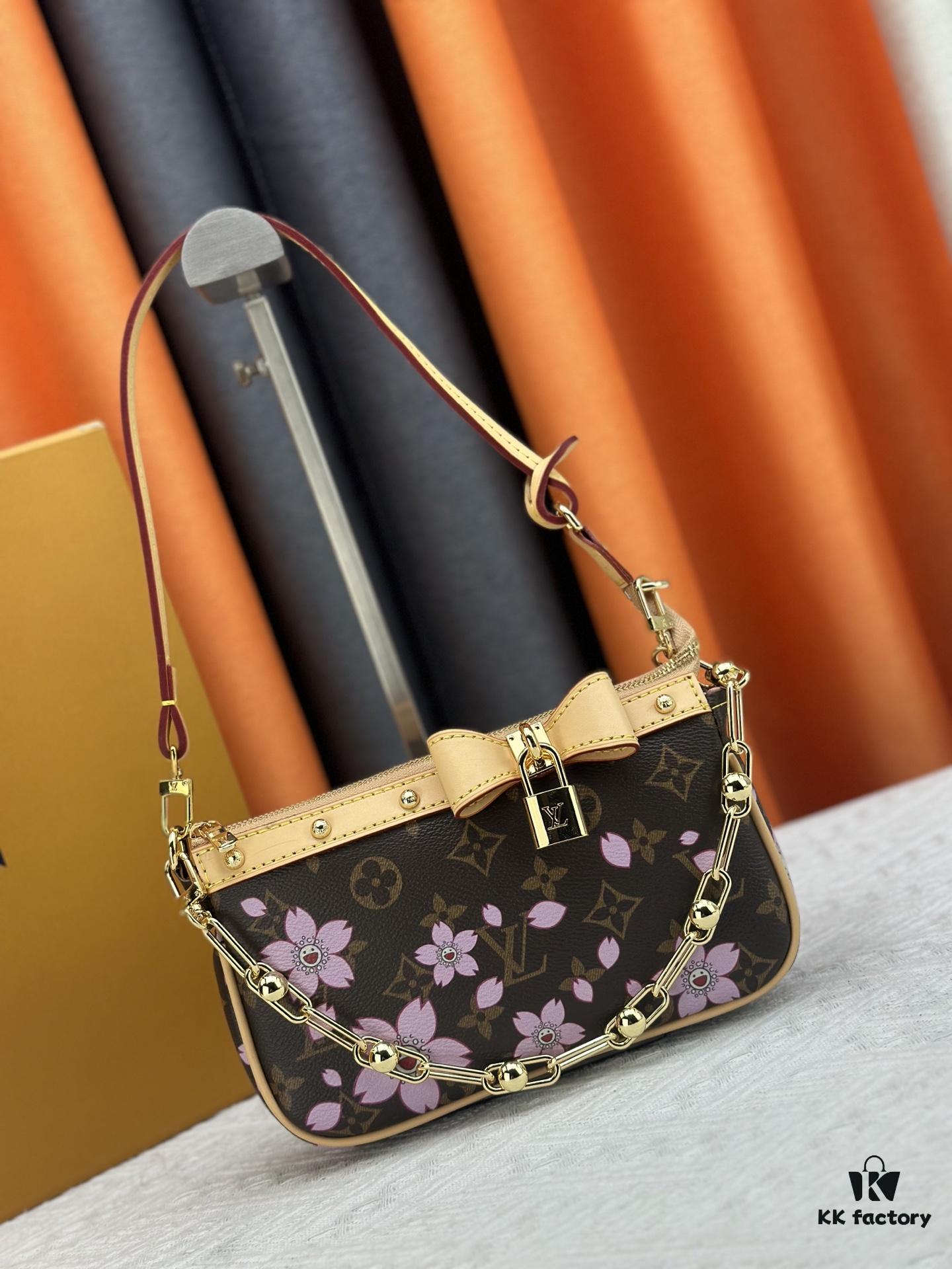 69306f356e68136f4d9a573a M13666 Pochette Accessoires Bag – A playful interpretation of the iconic Monogram canvas with Takashi Murakami's vibrant Cherry Blossom motif, revisiting the Louis Vuitton x Murakami collaboration with bold, whimsical style.