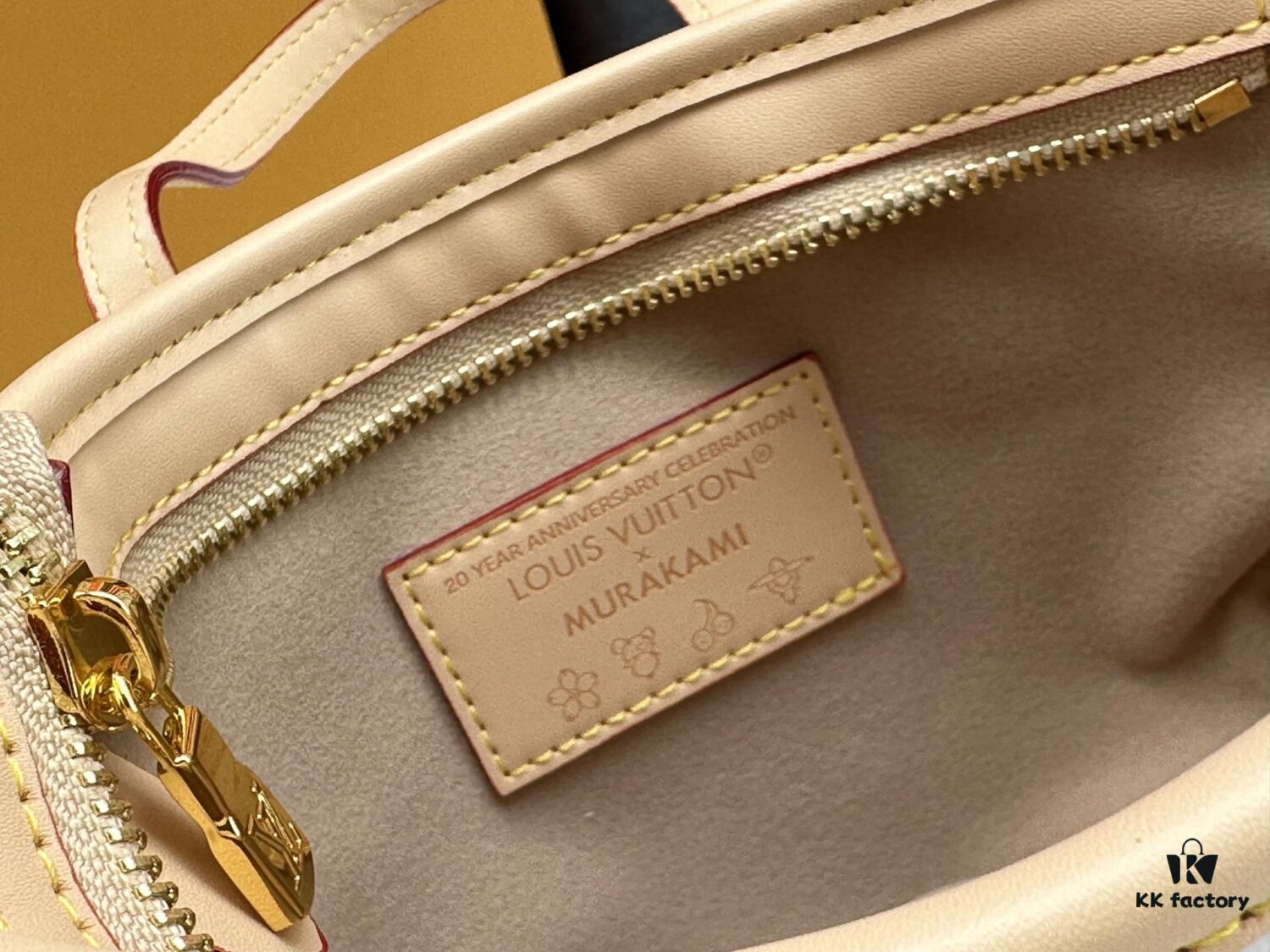 69306f7b6e68136f4d9a57a6 M46705 NEVERFULL BB Bag in White with Tricolor Design, Collaborated with Takashi Murakami
