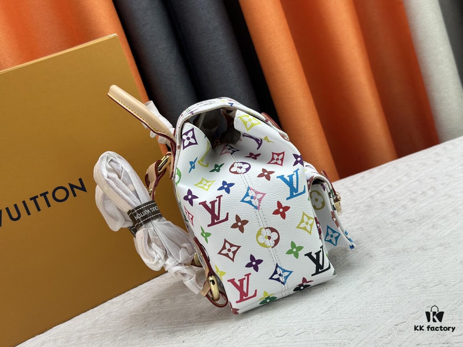 69306f856e68136f4d9a57b2 Upgraded Original M13081 M46836 This Venice Backpack Crafted from Coated Canvas with Vivid Hues Inspired by Japanese Artist Takashi Murakami Depicting the Monogram Pattern, Showcasing the Playful Spirit of the Louis Vuitton x Takashi Murakami Reissue Collection