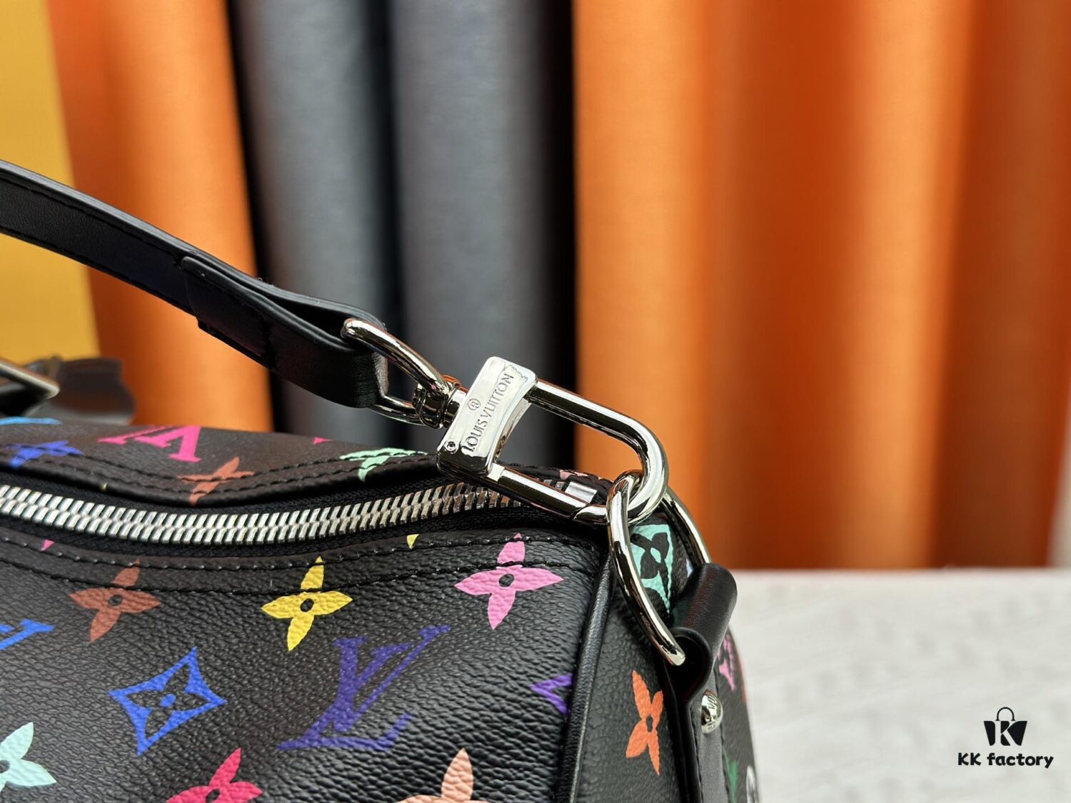 69306f946e68136f4d9a57c8 M13742 Multicolor White and Black Travel Bag New Arrival LV x TM KEEPALL BANDOULIÈRE 45