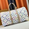 69306f996e68136f4d9a57ce M13742 Multicolor White and Black Travel Bag, LV x TM KEEPALL BANDOULIÈRE 45, Current Season New Arrival