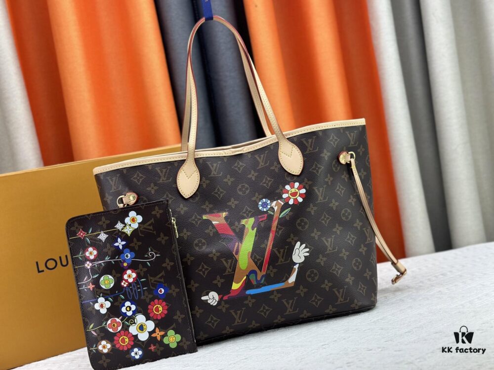 69306f9f6e68136f4d9a57d6 Upgraded Original M13675 M13271 M40995 This Medium Neverfull Bag from the Louis Vuitton x Takashi Murakami Re-Edition Collection