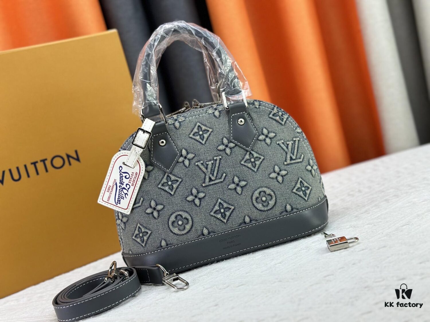 69306fab6e68136f4d9a57e3 Upgraded Embossed Denim M53152 Alma BB Bag