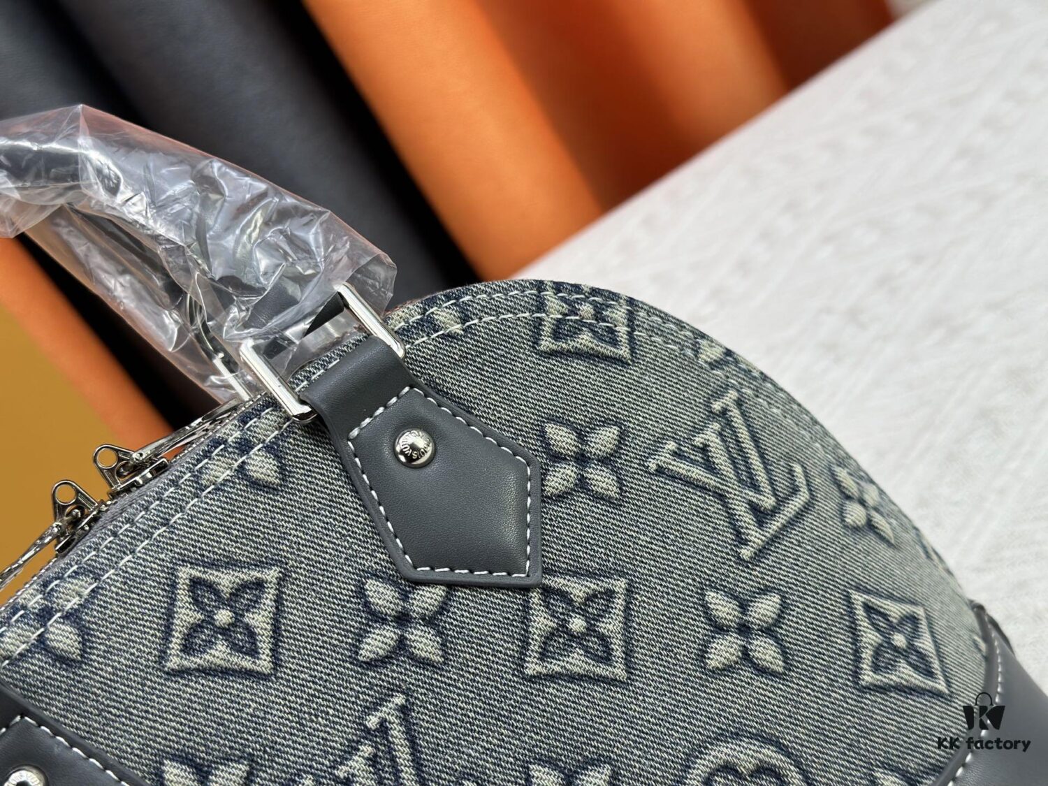 69306fb36e68136f4d9a57ec Upgraded Embossed Denim M53152 Alma BB Bag
