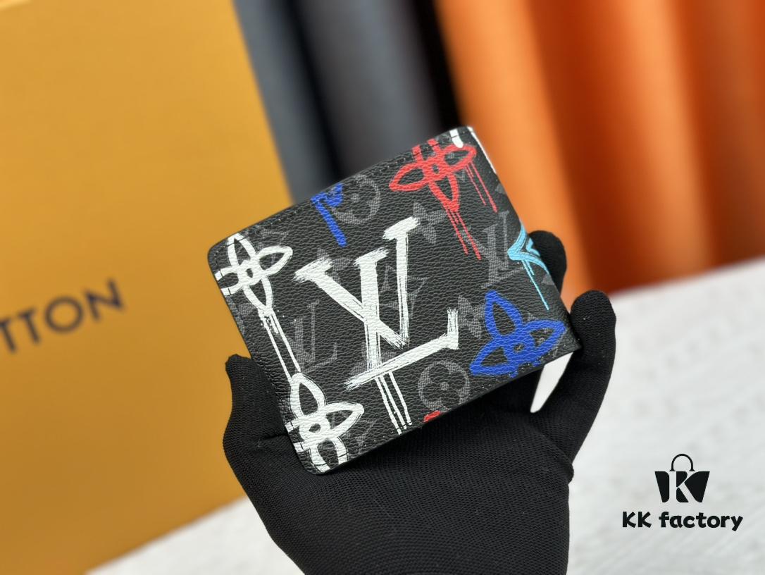 69306fe66e68136f4d9a5841 Wallet Model: 81847 Louis Vuitton Classic Brazza Wallet in Damier Graphite Pixel Canvas