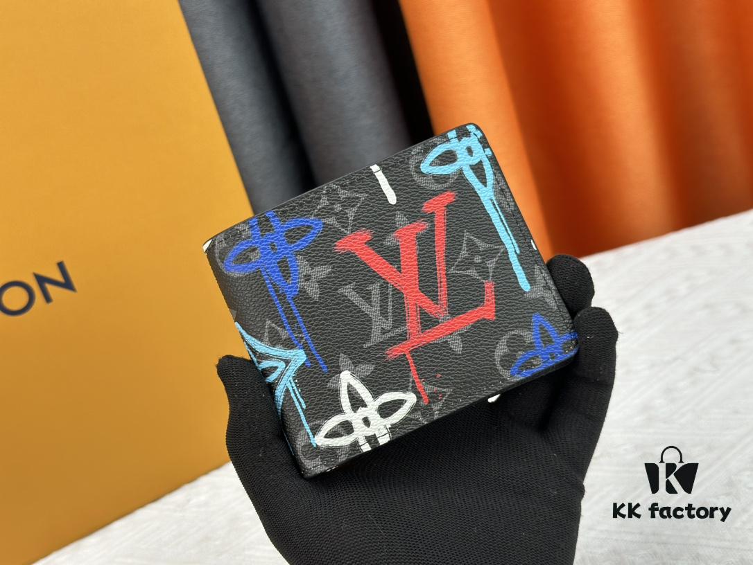 69306fe66e68136f4d9a5842 Wallet Model: 81847 Louis Vuitton Classic Brazza Wallet in Damier Graphite Pixel Canvas