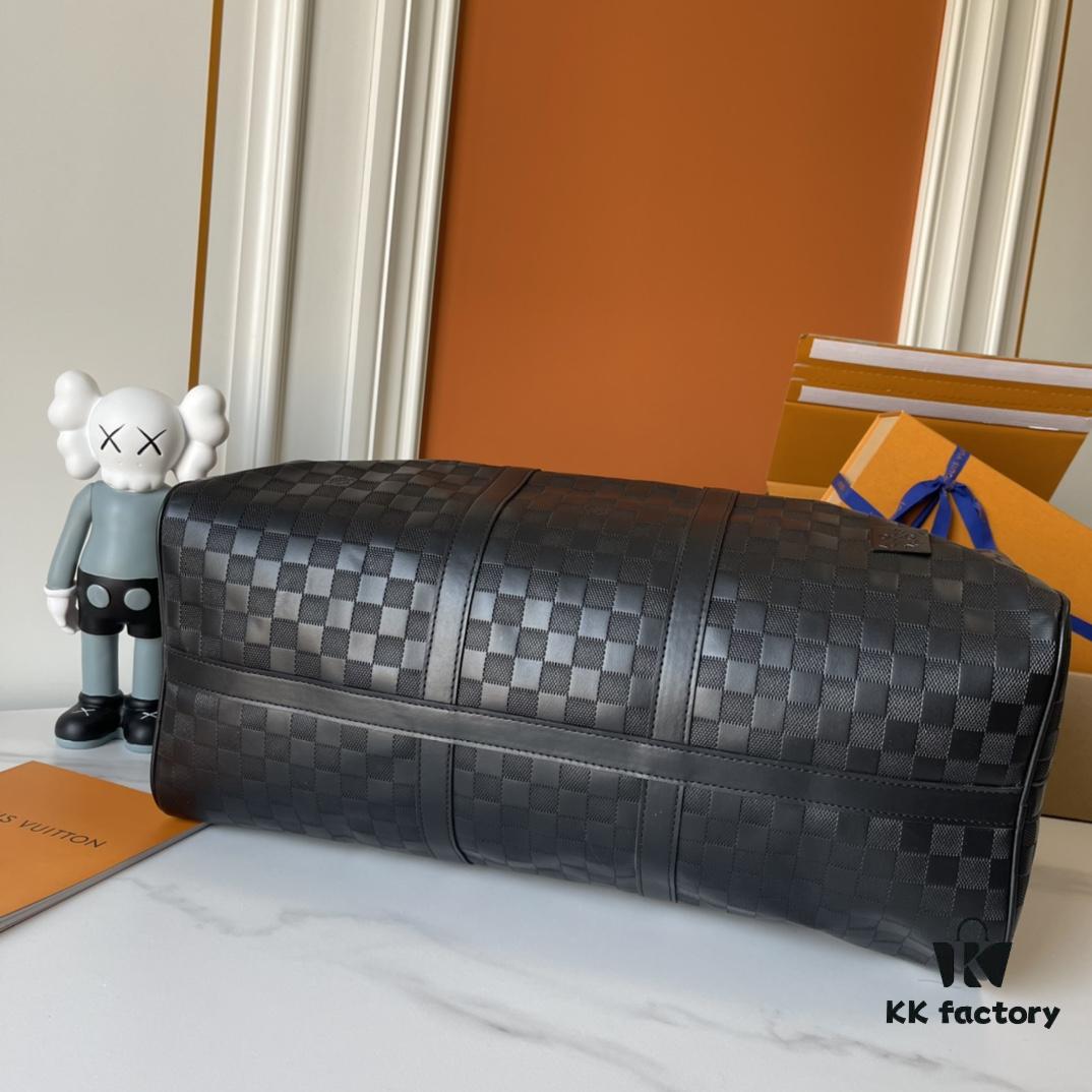 693070566e68136f4d9a58de Upgraded Version Latest Model M22532 M41416 M44810 Black Grid Pressed Grid Cross Texture Keepall Bandoulière 50 Travel Bag