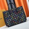 6930712f6e68136f4d9a5a9d M13079 New White Tricolor LV Louis Vuitton x Murakami Women's Shoulder Bag Tote Bag Size 34