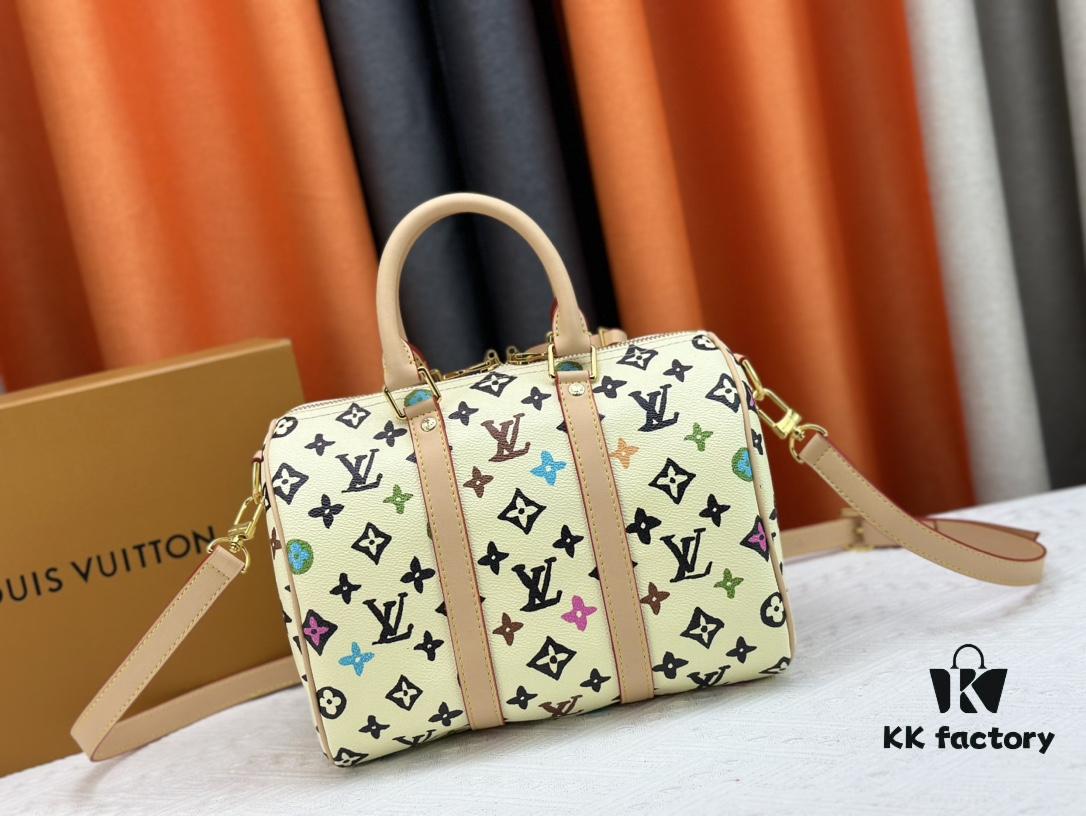 6930713b6e68136f4d9a5ab6 M24424 M24849 Monogram Eclipse Reverse Denim Keepall 25 Bag