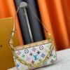 693071426e68136f4d9a5ac5 M13404 M13663 Black Color White Color This Pochette Accessoires handbag is crafted from coated canvas featuring a vibrant Monogram pattern, showcasing the dynamic style of the Louis Vuitton × Takashi Murakami collaboration collection