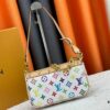 693071436e68136f4d9a5ac9 M13404 M13663 Black Color White Color This Pochette Accessoires handbag is crafted from coated canvas featuring a vibrant Monogram pattern, showcasing the dynamic style of the Louis Vuitton × Takashi Murakami collaboration collection