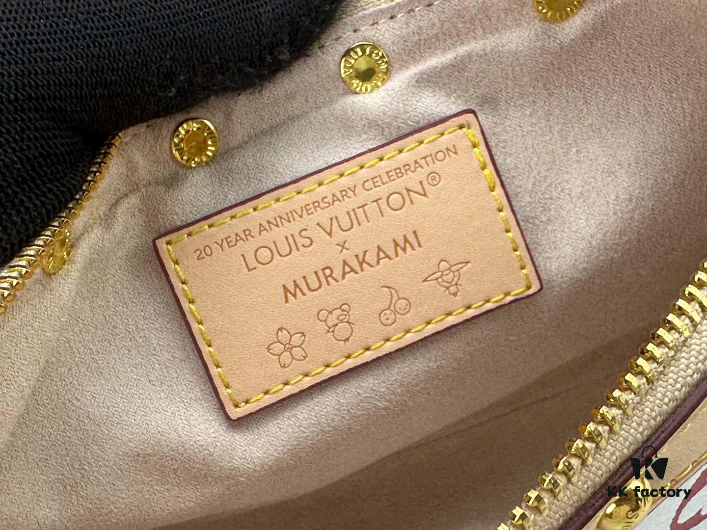 693071446e68136f4d9a5acd M13404 M13663 Black Color White Color This Pochette Accessoires handbag is crafted from coated canvas featuring a vibrant Monogram pattern, showcasing the dynamic style of the Louis Vuitton × Takashi Murakami collaboration collection