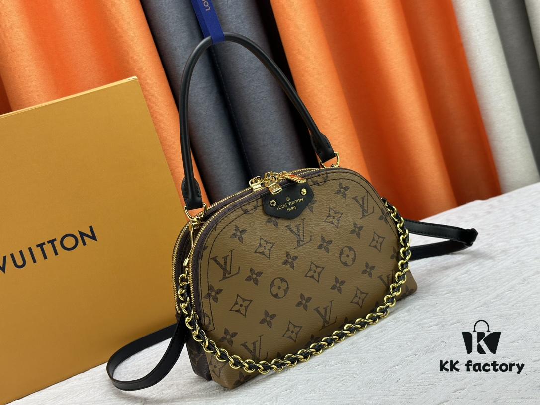 6930714e6e68136f4d9a5adf M12996 LV Half-Moon Double Zipper Handbag