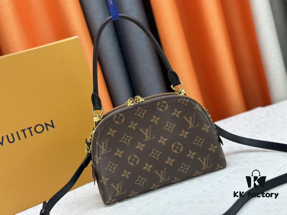 6930714f6e68136f4d9a5ae2 M12996 LV Half-Moon Double Zipper Handbag