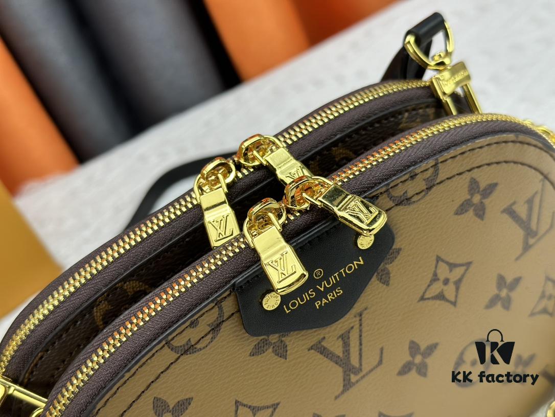 693071516e68136f4d9a5ae4 M12996 LV Half-Moon Double Zipper Handbag