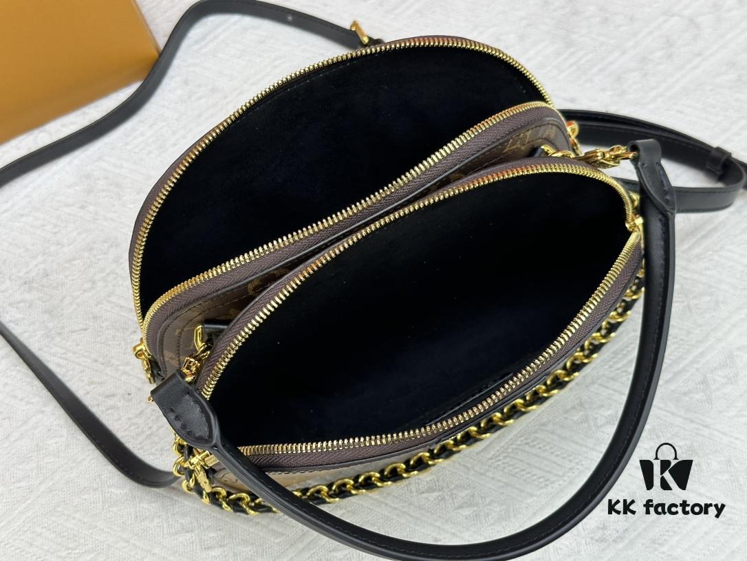 693071536e68136f4d9a5aea M12996 LV Half-Moon Double Zipper Handbag