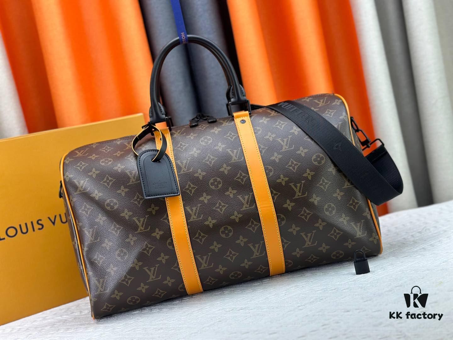 693071716e68136f4d9a5b30 Keepall Bandoulière 45 Travel Bag in Monogram Macassar Coated Canvas