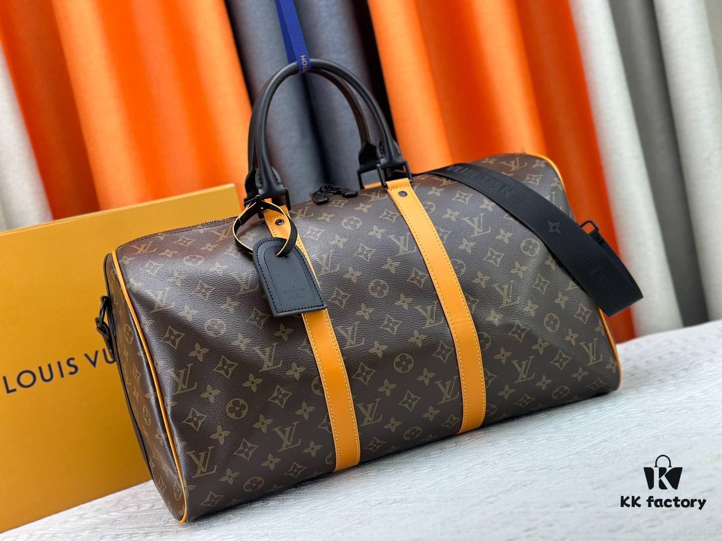 693071726e68136f4d9a5b31 Keepall Bandoulière 45 Travel Bag in Monogram Macassar Coated Canvas