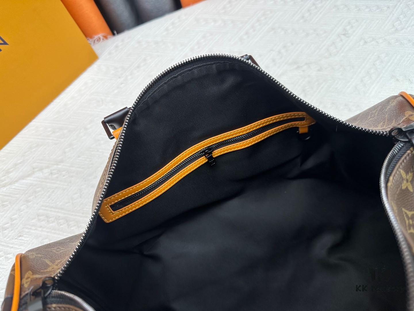 693071746e68136f4d9a5b37 Keepall Bandoulière 45 Travel Bag in Monogram Macassar Coated Canvas