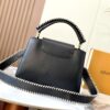6930718f6e68136f4d9a5b6f Upgraded M21121 Black Woven Gold Buckle Capucines MM