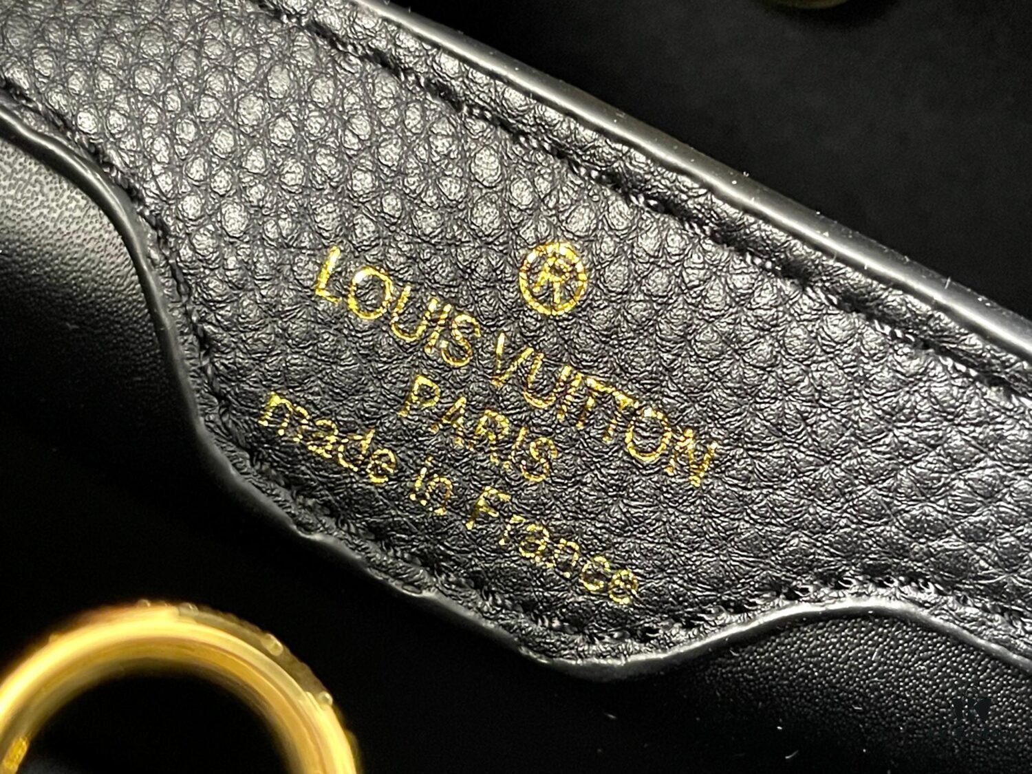 693071936e68136f4d9a5b7a Upgraded M21121 Black Woven Gold Buckle Capucines MM