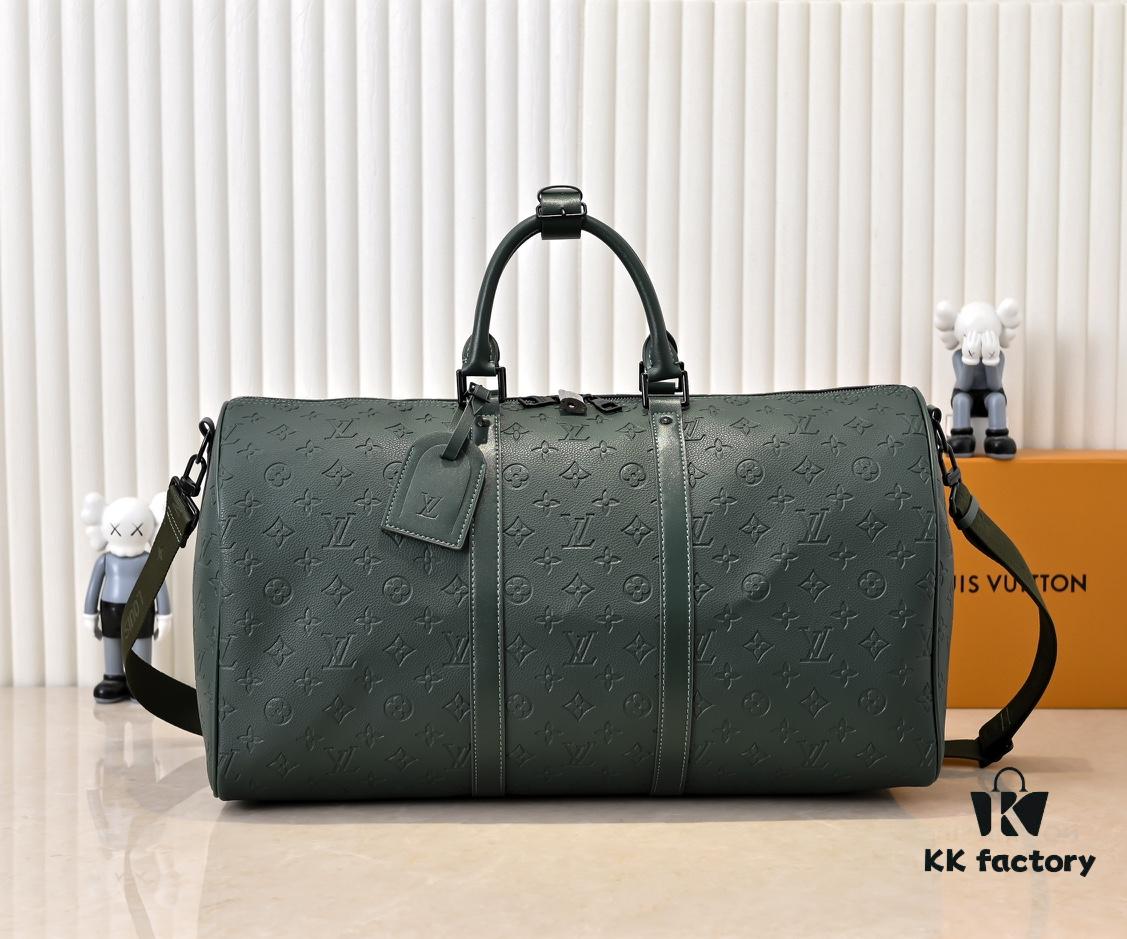 6930721d6e68136f4d9a5ca8 Guangzhou Batch Upgraded Original Version Model 24440 Green Embossed 41416 Keepall Bandoulière Travel Bag