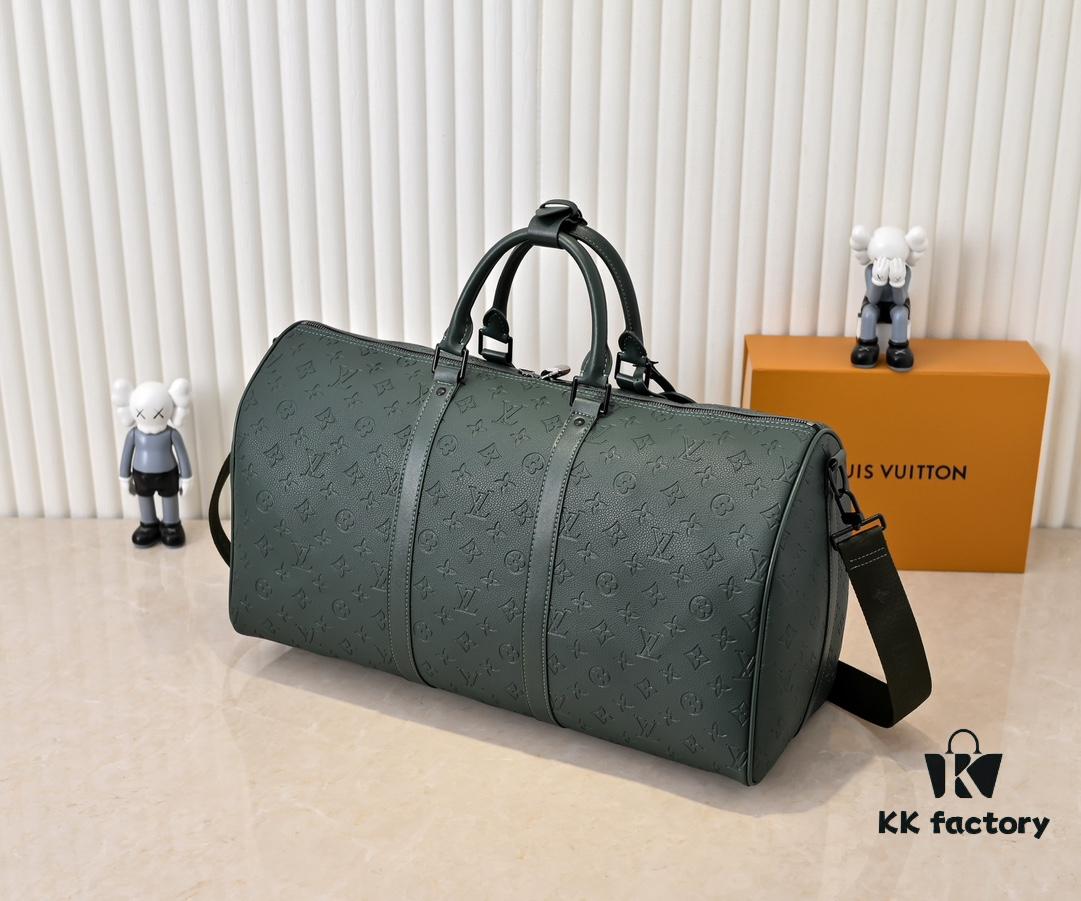 6930721e6e68136f4d9a5cab Guangzhou Batch Upgraded Original Version Model 24440 Green Embossed 41416 Keepall Bandoulière Travel Bag