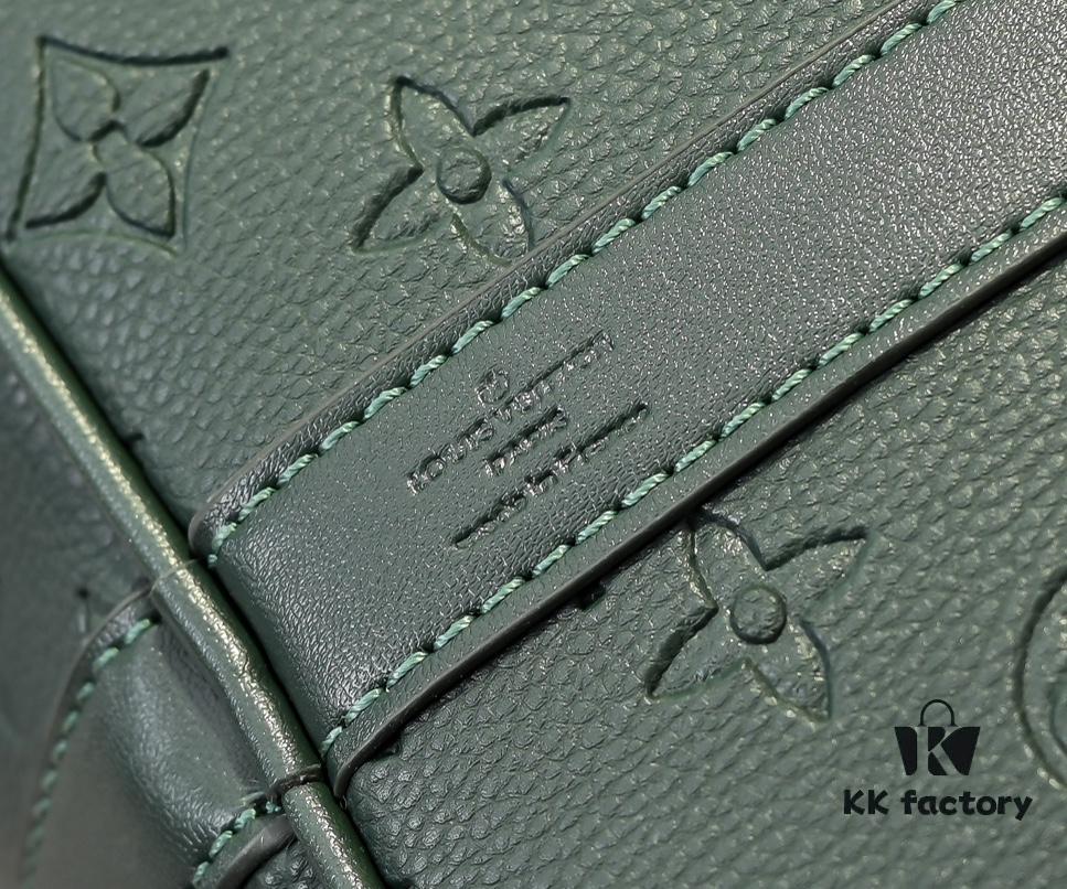 6930721e6e68136f4d9a5cac Guangzhou Batch Upgraded Original Version Model 24440 Green Embossed 41416 Keepall Bandoulière Travel Bag