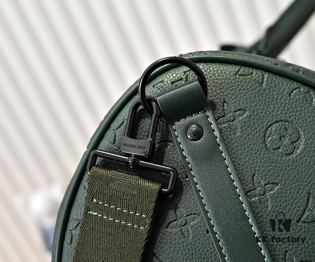 6930721f6e68136f4d9a5cae Guangzhou Batch Upgraded Original Version Model 24440 Green Embossed 41416 Keepall Bandoulière Travel Bag