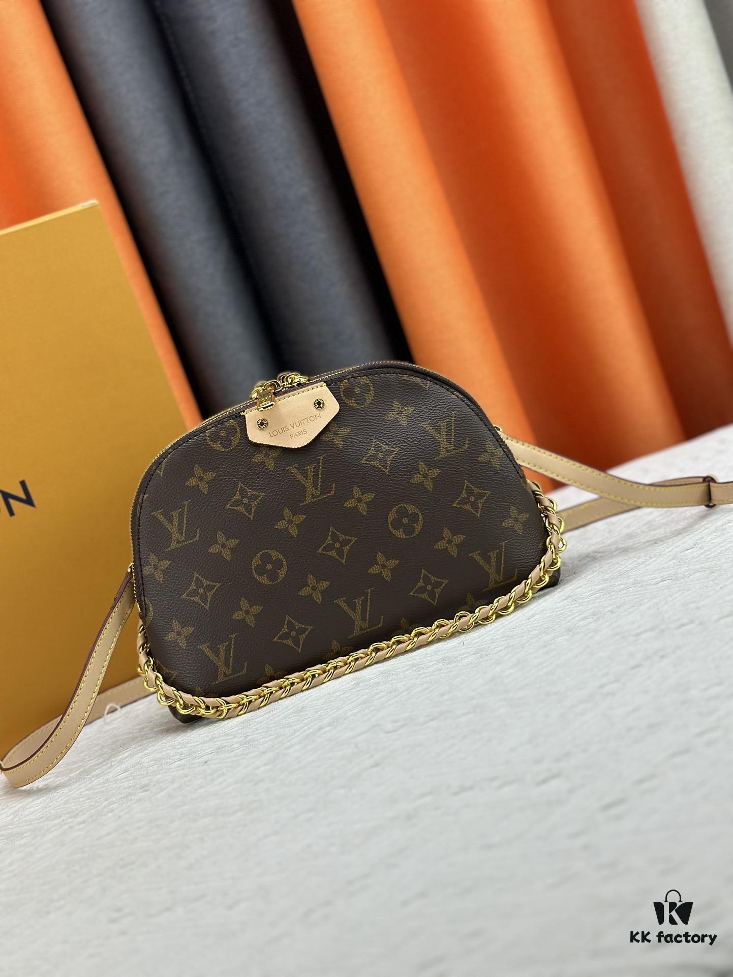 6930726b6e68136f4d9a5d4a M12996 LV Crescent Double-Zipper Handbag