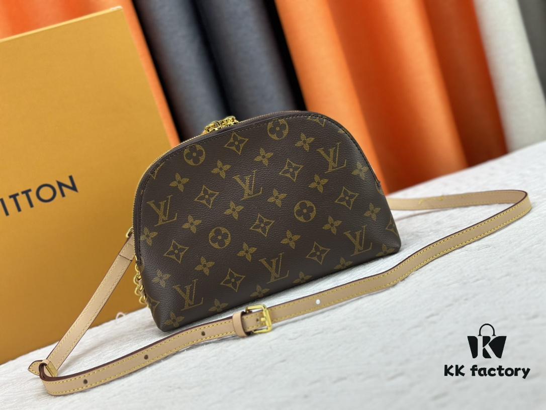 6930726b6e68136f4d9a5d4c M12996 LV Crescent Double-Zipper Handbag