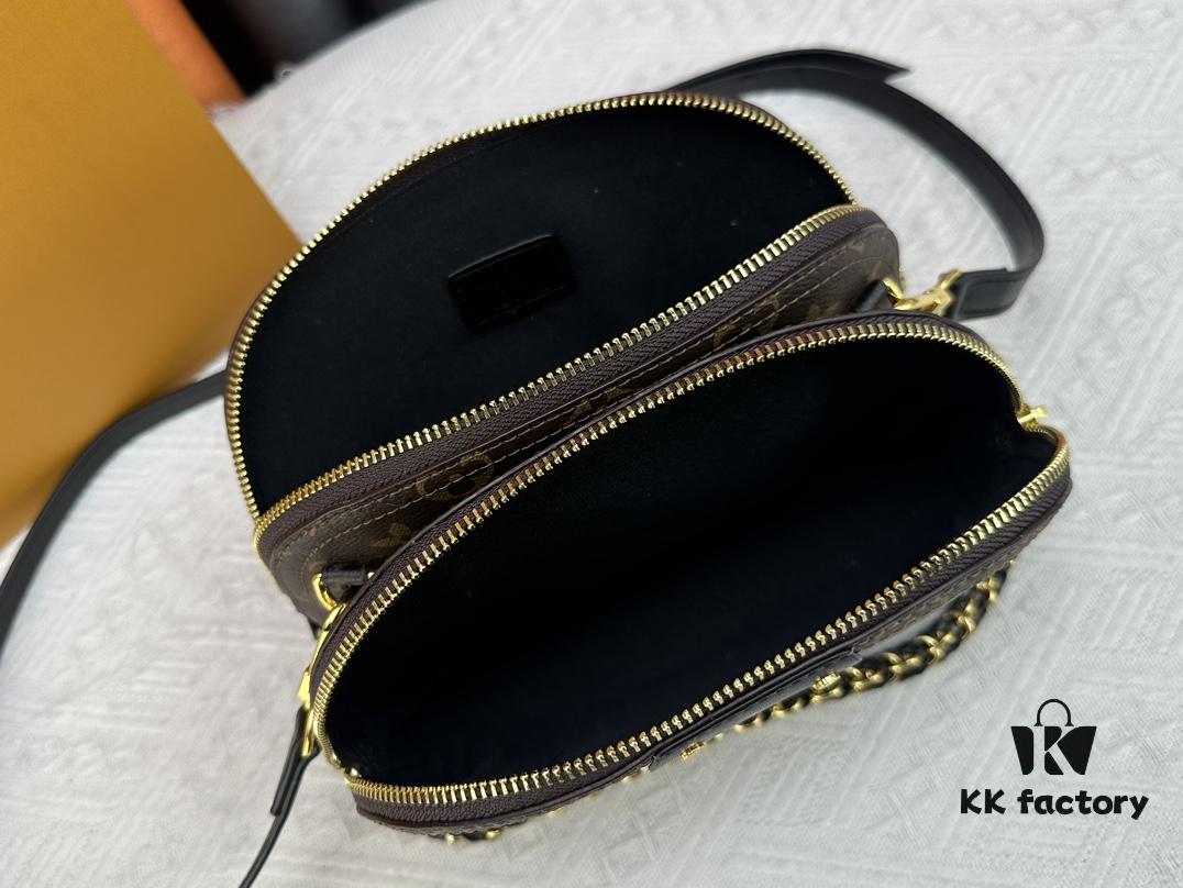 M12996 LV Crescent Double-Zip Handbag